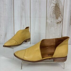 Free People Royale Leather Flats Slip On D'orsay Comfort Booties Tan Size 8